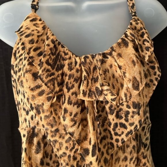 Forever 21 Plus Size ~ Sexy Spaghetti Straps Leopard Print Flowing Top - Picture 6 of 10